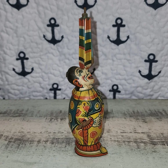 Vintage RARE MISPRINT 1920s Clown Tin Toy in Working Order - Picture 1 of 8